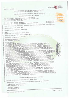 Anteprima immagine di Certificato Camera di Commercio