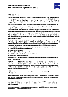 Anteprima immagine di ZEISS Metrology software end user license agreement
