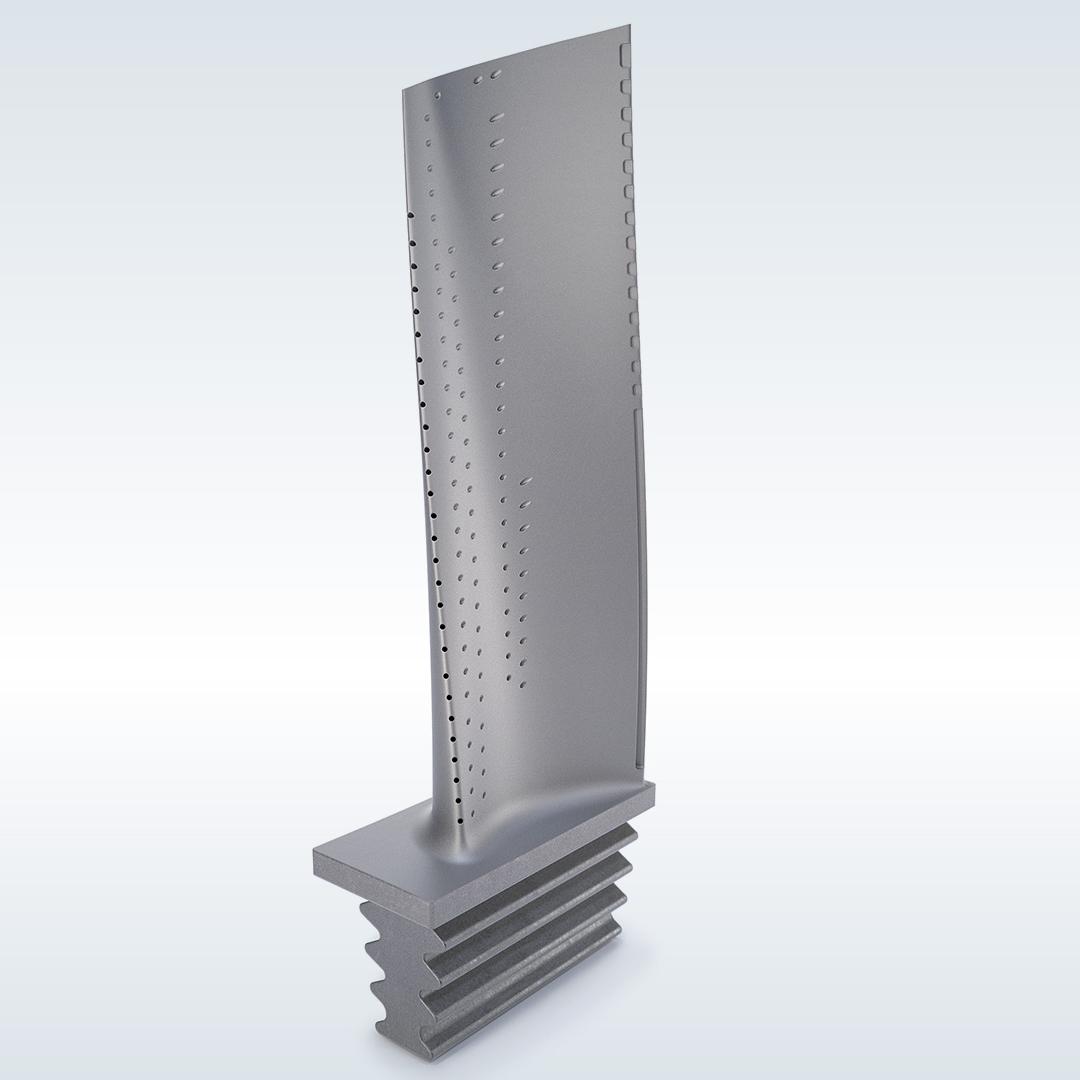 L’immagine raffigura una pala sottoposta a sabbiatura per rimuovere il rivestimento.