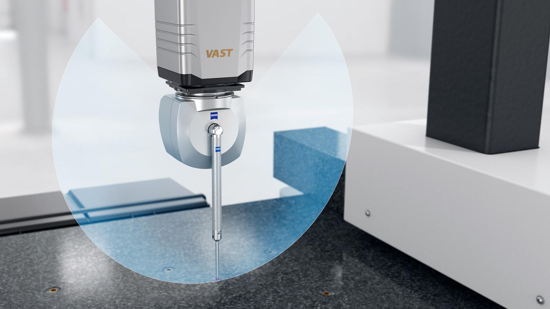 Grazie alla combinazione con la testa di misura ad alta precisione ZEISS VAST gold, la stabilità del tastatore orientabile garantisce un’elevata precisione.