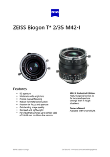 Anteprima immagine di ZEISS Biogon T* 2/35 M42-I