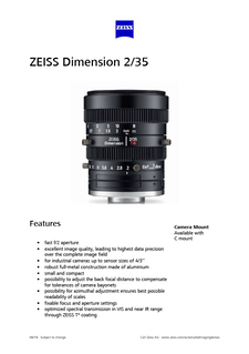 Anteprima immagine di ZEISS Dimension 2/35