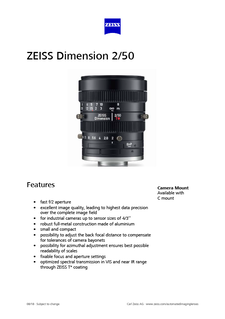 Anteprima immagine di ZEISS Dimension 2/50