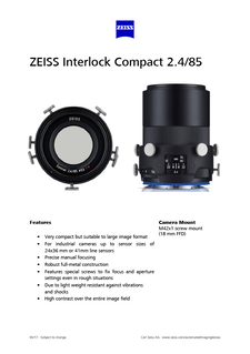 Anteprima immagine di ZEISS Interlock Compact 2.4/85