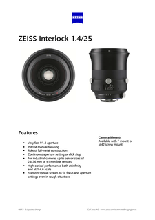 Anteprima immagine di ZEISS Interlock 1.4/25
