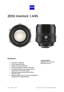 Anteprima immagine di ZEISS Interlock 1.4/85