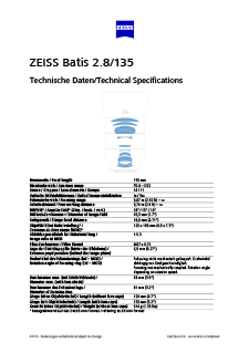Anteprima immagine di ZEISS Batis 2.8/135