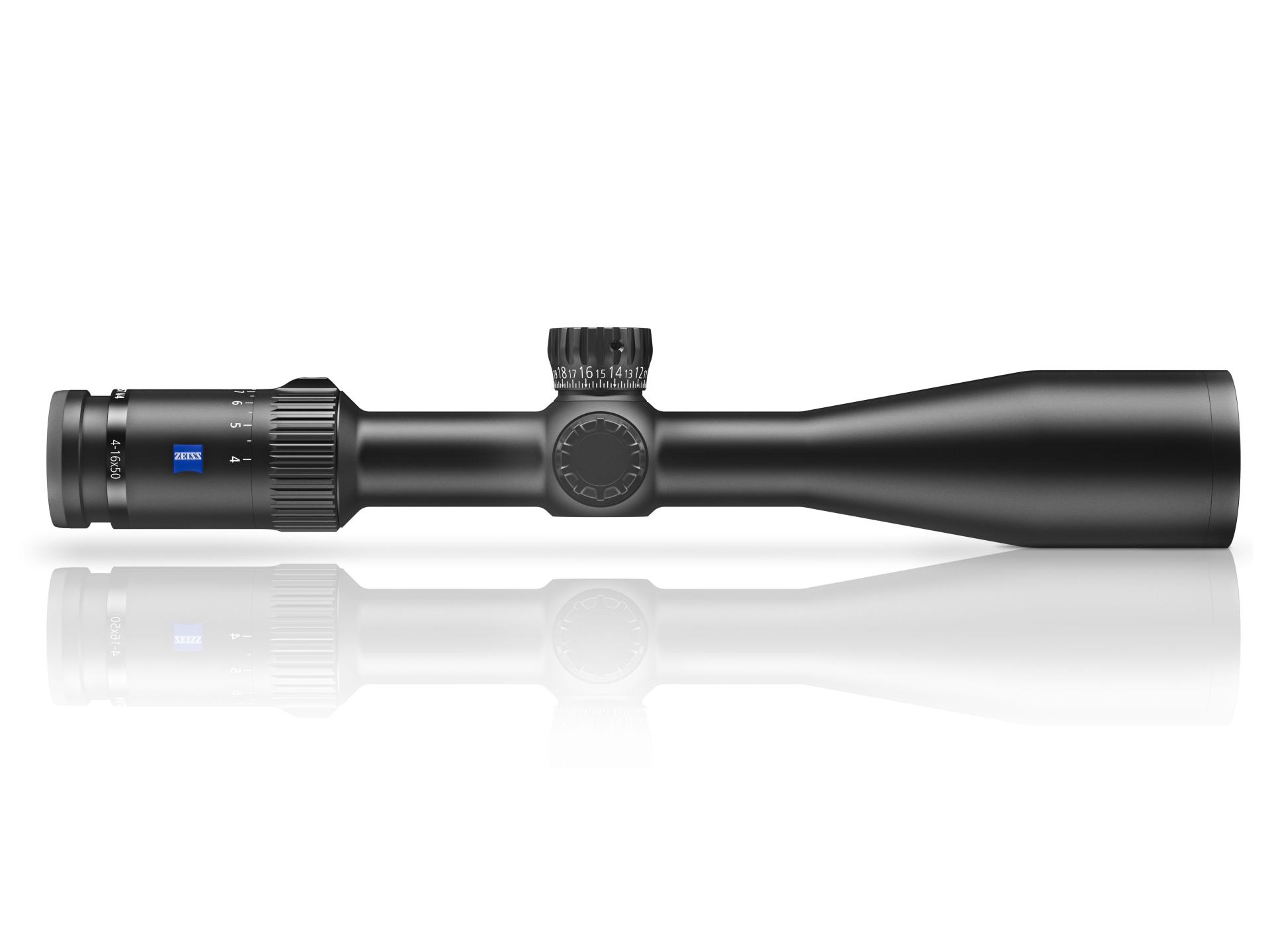 Side profile of the ZEISS Conquest V4 4-16x50 riflescope with durable build and versatile zoom range