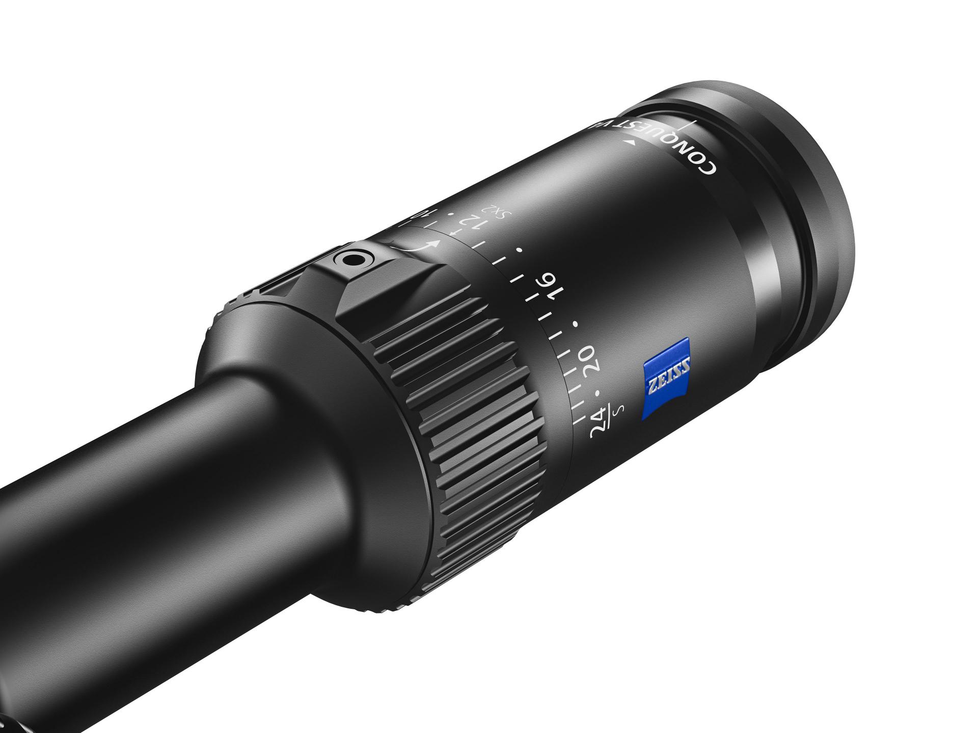Close-up of the ZEISS Conquest V4 magnification ring with marked zoom levels for easy adjustment