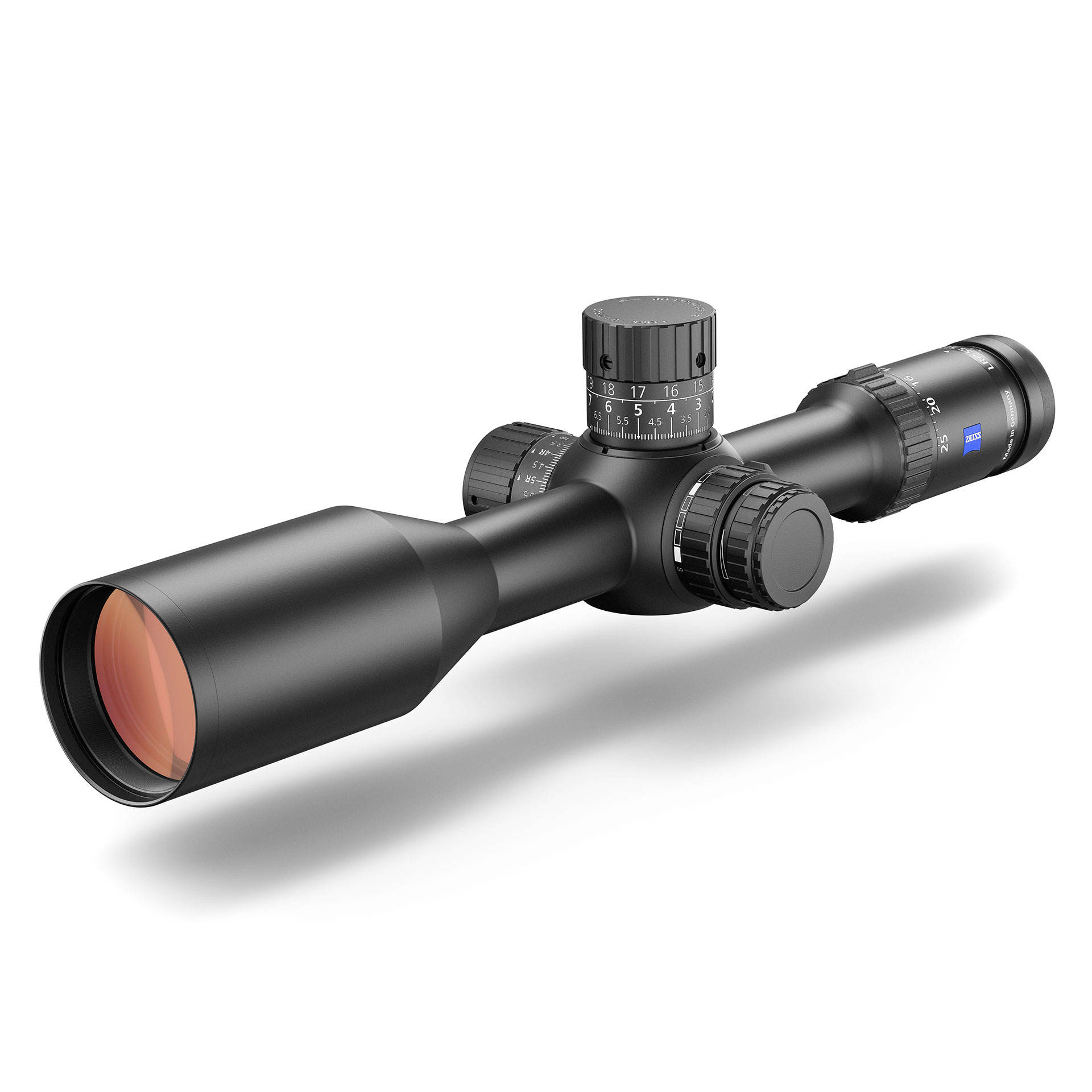 ZEISS LRP S5 525-56 riflescope featuring robust build, high magnification, and advanced optics for extended-range hunting