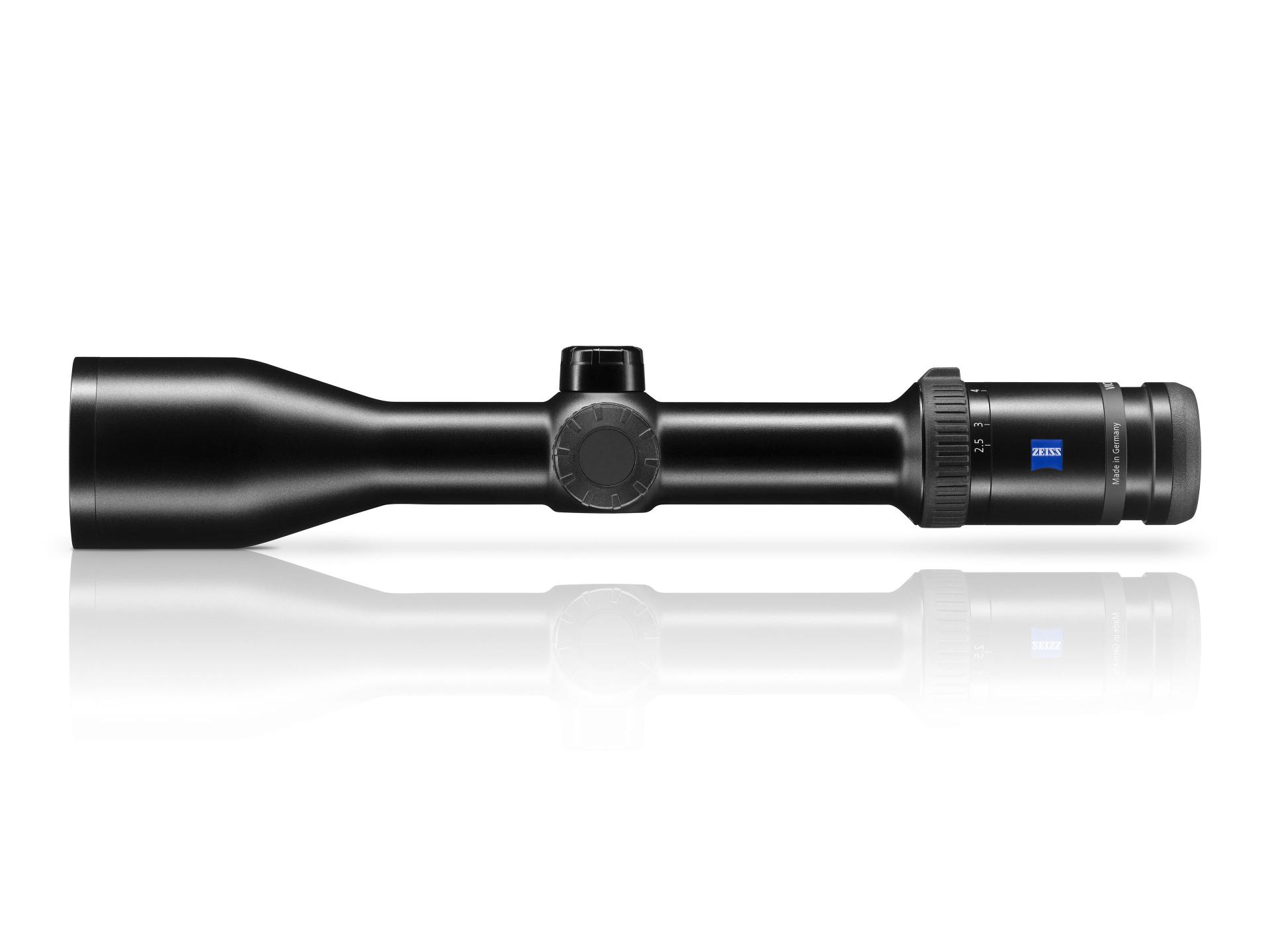 ZEISS Victory HT riflescope side view, showing slim and durable design made in Germany with precise magnification adjustment