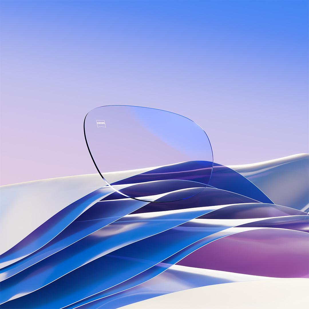Immagine di ZEISS DuraVision Platinum UV con un riflesso residuo bluastro.