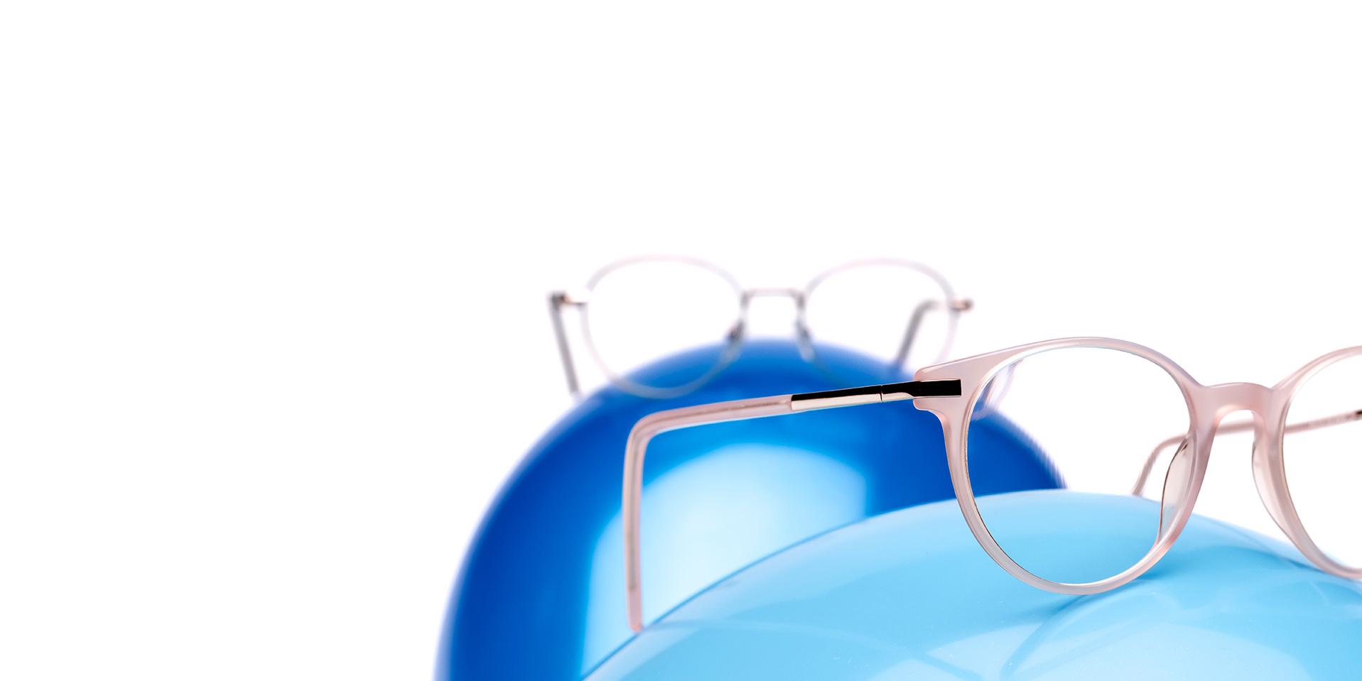 2 montature su 2 palle blu