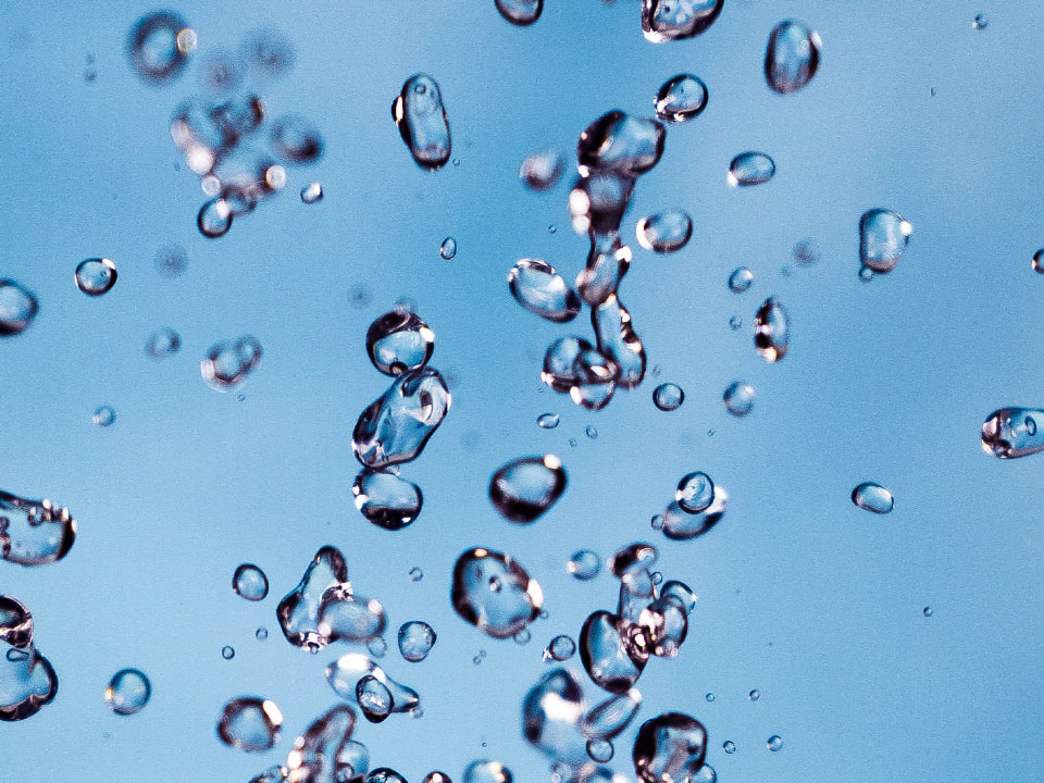 Immagine di bolle d&apos;aria nell&apos;acqua. 