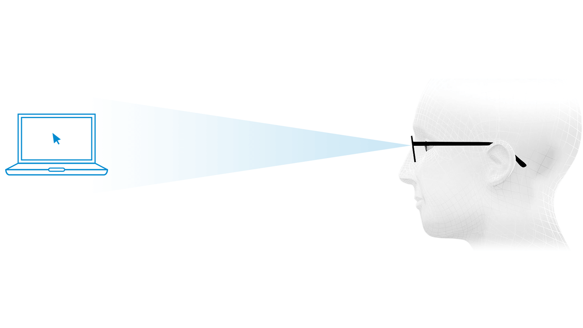 La visione intermedia avviene attraverso un&apos;area posta nella zona a metà della lente.
