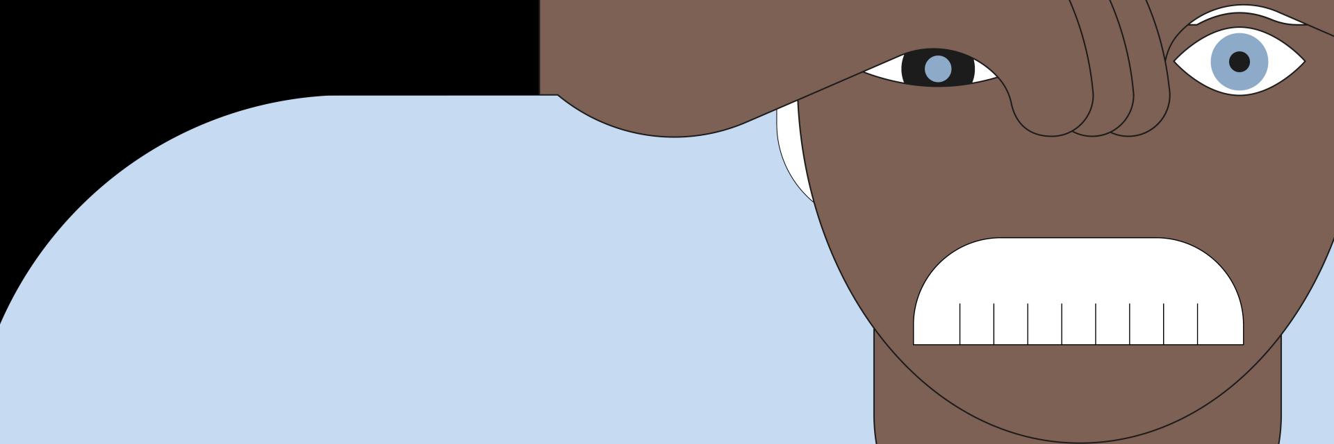 Immagine con molti bambini e ragazzi con occhiali di forma e colore diversi su sfondo nero. 